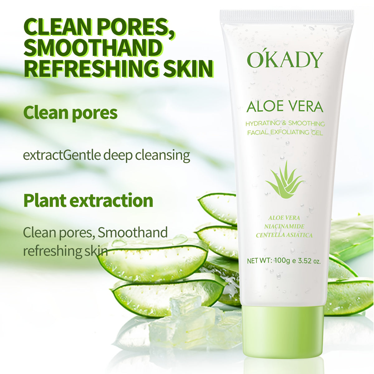 O'KADY Aloe Vera Facial Exfoliating Gel (100g)