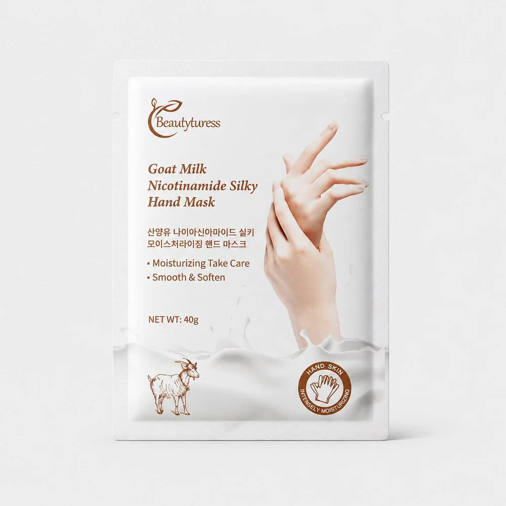 Beautyturess Goat Milk & Niacinamide Silky Hydrating Hand Mask (40g * 1 pair)