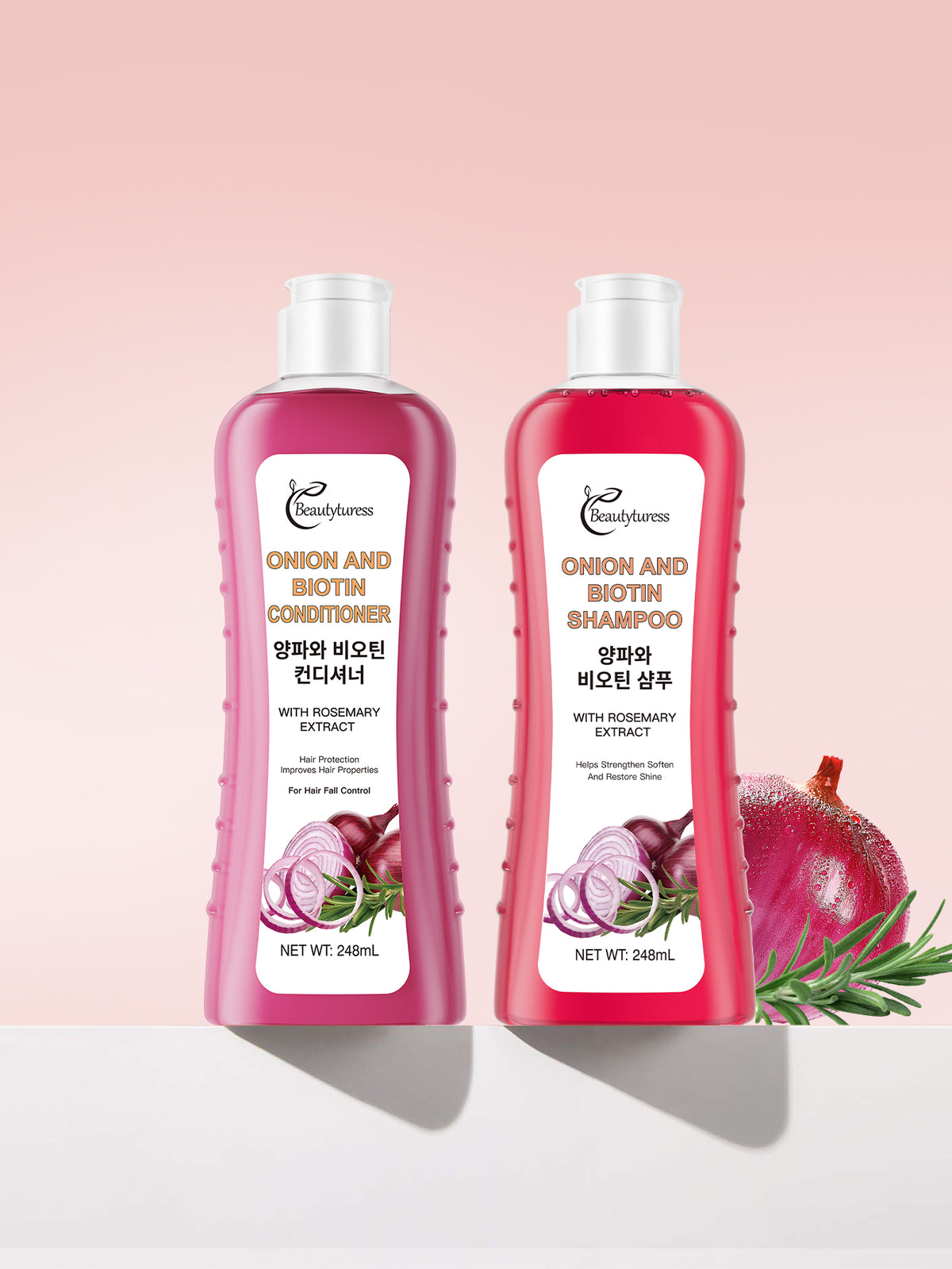 Beautyturess Onion, Biotin & Rosemary Shampoo and Conditioner 2-Piece Set