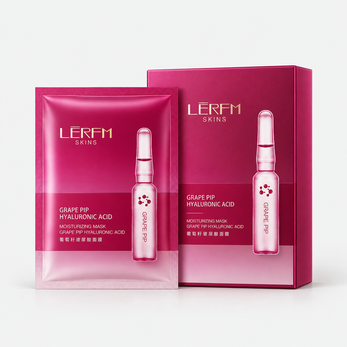 LĒRFM SKINS Grape Seed & Hyaluronic Acid Mask (25ml × 10 sheets)