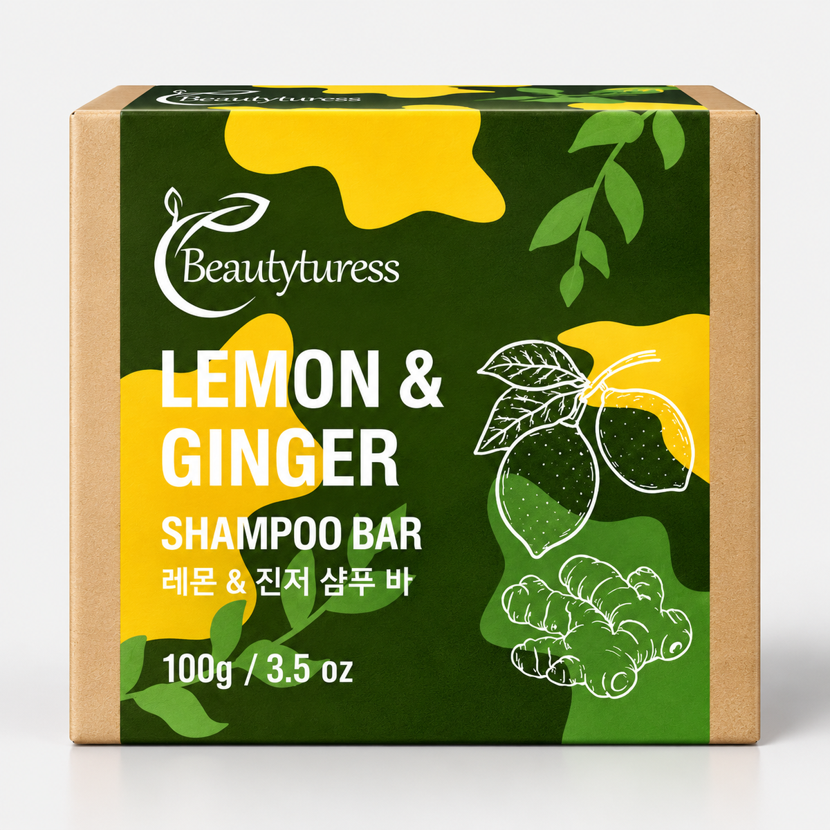 Beautyturess Lemon & Ginger Shampoo Bar (100g)