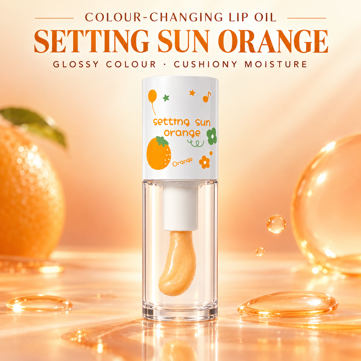 O′KADY Line-Smoothing & Plumping Color-Changing Lip Oil (Sunset Tangerine) (5ml)