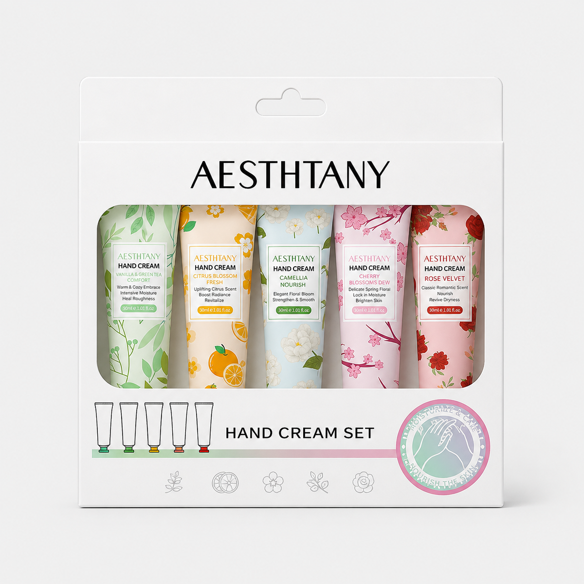 AESTHTANY Hand Cream Floral Collection Set (5-Piece Set)