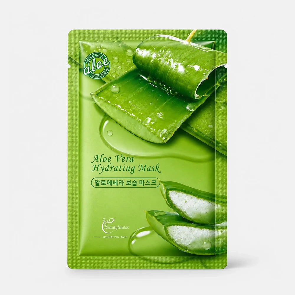 Beautyturess Aloe Vera Hidratiga kaj Humidiga Masko (25ml x 10 Folioj)