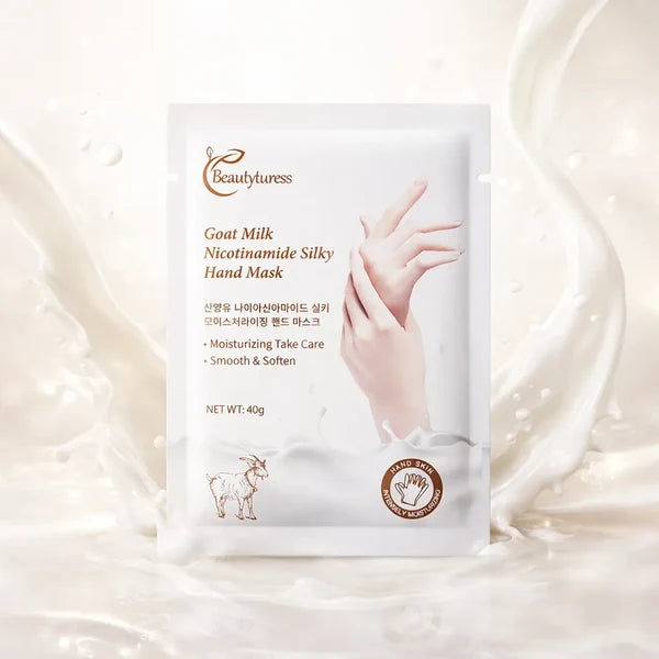 Beautyturess Silka Humidiga Man-Masko kun Kapra Lakto kaj Niacinamido – 40g (1 Paro)