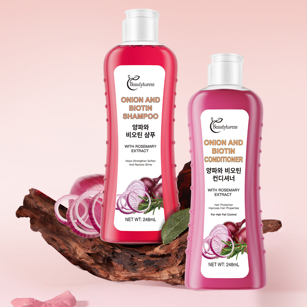 Beautyturess Onion, Biotin & Rosemary Shampoo and Conditioner 2-Piece Set