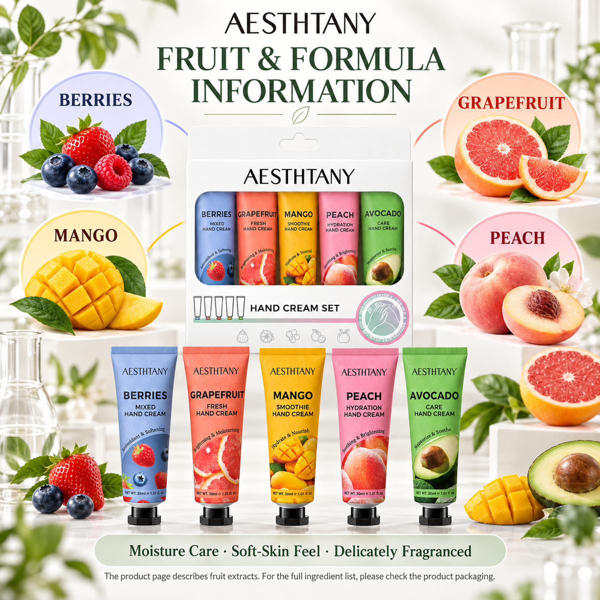 AESTHTANY Frukta Humidiga Man-Krema Aro (5 Pecoj)