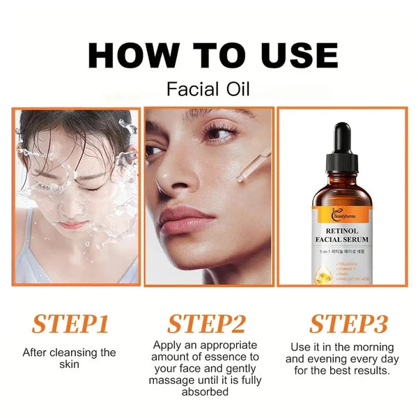 Beautyturess 5-en-1 Retinola Vizaĝa Serumo — 60ml
