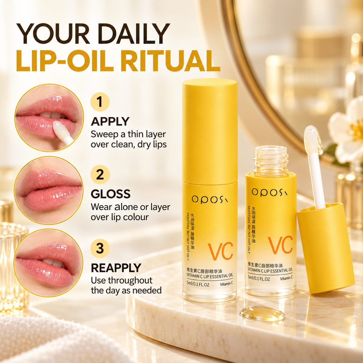 OPSDS Vitamino C Lipa Esenca Oleo 5ml (2-pakaĵo)