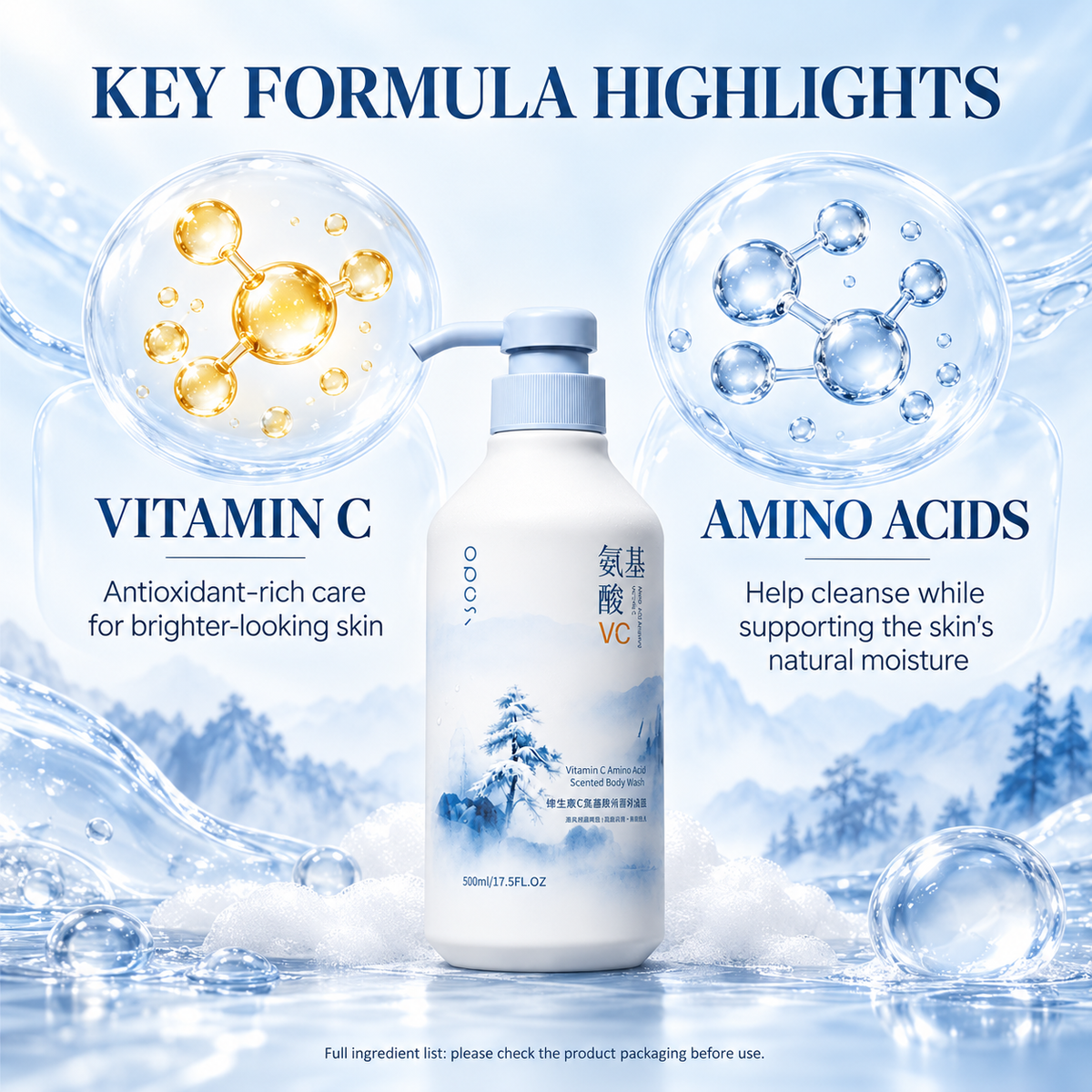 Vitamino C Aminoacida Aroma Duŝĝelo