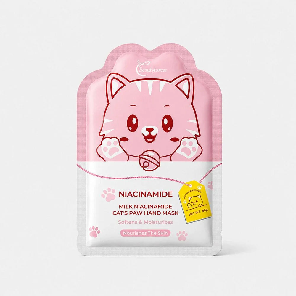 Beautyturess Goat Milk & Niacinamide Cat-Paw Hand Mask (40g)