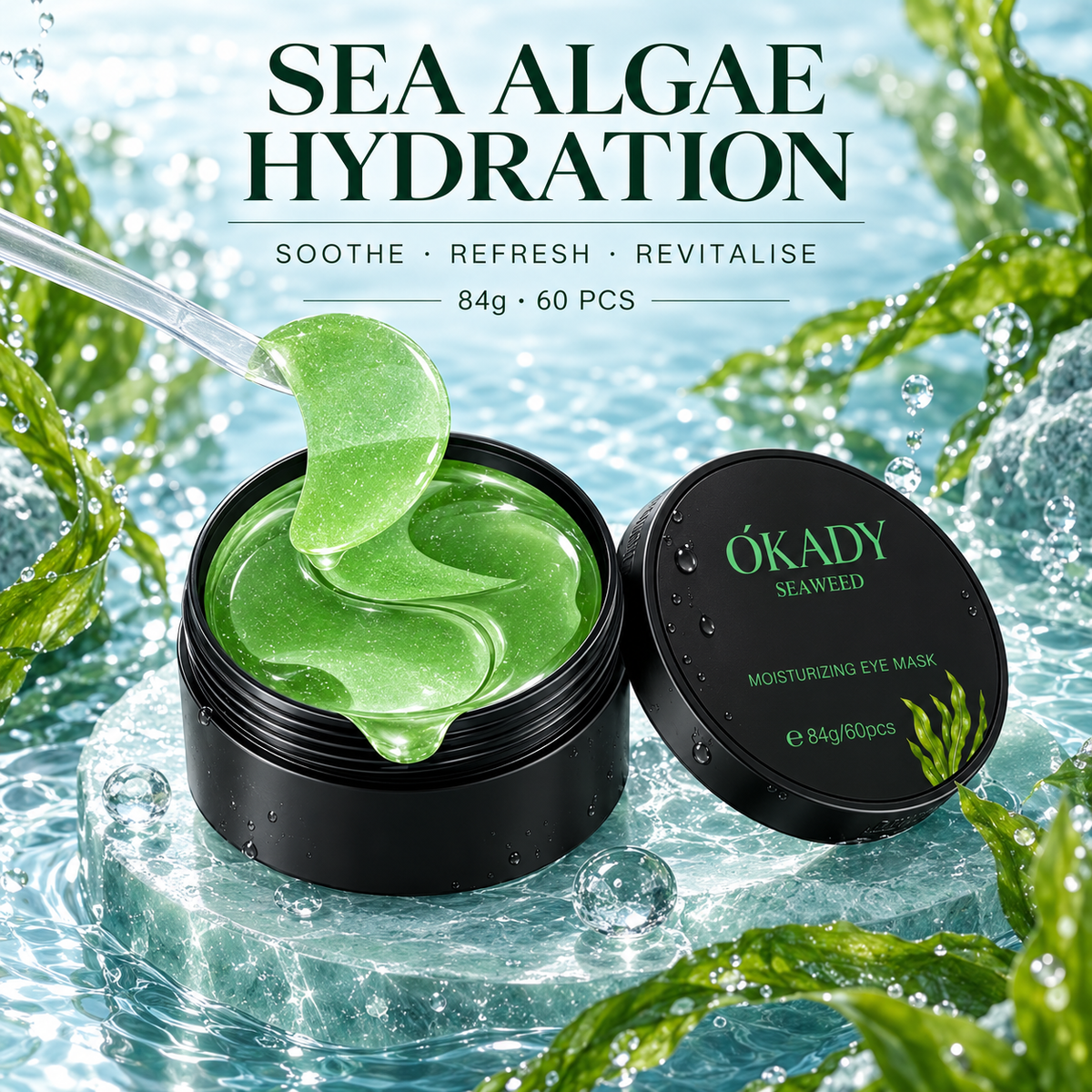 O′KADY Seaweed Hydrating & Brightening Eye Masks (84g/60 patches)