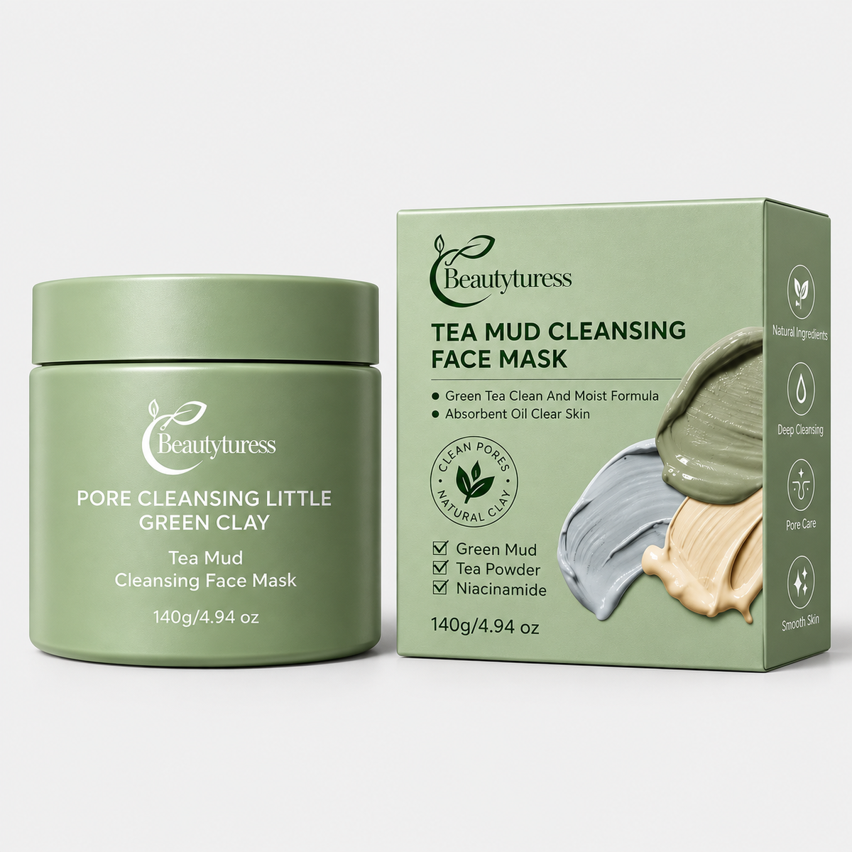 Beautyturess Tea & Clay Cleansing Face Mask (140g)