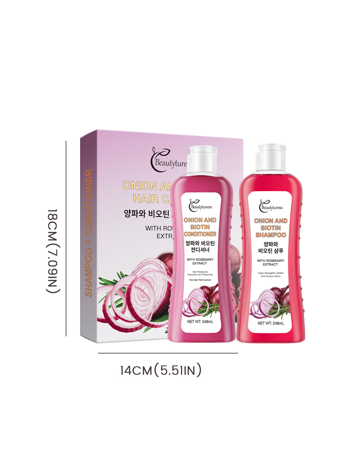 Beautyturess Onion, Biotin & Rosemary Shampoo and Conditioner 2-Piece Set